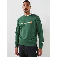 Nike Mens Sportswear Club Linear Logo Crew Sweatshirt - Green