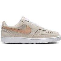 Nike Womens Court Vision Suede Trainers - White Shimmer