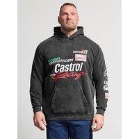 Badrhino Castrol Acid Wash Hoodie - Black