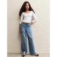 New Look 915 Girls Drawstring Waist Jeans - Blue
