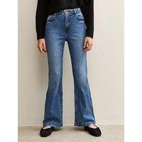 New Look 915 Girls Washed Flared Jeans - Blue