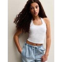 New Look 915 Girls Jersey Halter Top - White