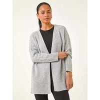 Roman Petite Contrast Cable Knit Cardigan - Grey