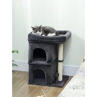 Pawhut Small Cat Tree For Large Adult Cats Up To 7 Kg With Large Perch 66 Cm