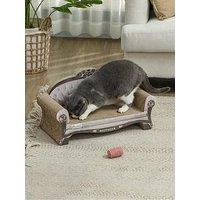 Pawhut Cat Scratching Board 2-In-1 Cardboard Lounge With Catnip, Brown