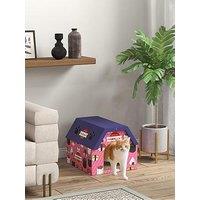 Pawhut 2-In-1 Cat Scratching Board House With 4 Paw-Shaped Vents, Pink