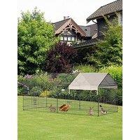 Pawhut Rabbit Run Guinea Pig Cage With Cover, Beige