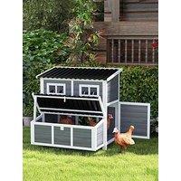 Pawhut Wooden Chicken Coop W/ Nesting Box For 4-6 Chickens, 100 X 86 X 100Cm