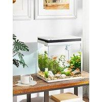Pawhut 14L Small Fish Tank With Filter System, Led Lights, Water Pump, White