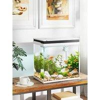 Pawhut 26L Small Fish Tank With Filter System, Led Lights, Water Pump, White