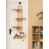Pawhut 4-Level Cat Tree Door Mounted With Washable Plush Pads, Toy Ball