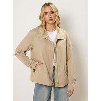 Long Tall Sally Funnel Neck Jacket - Cream