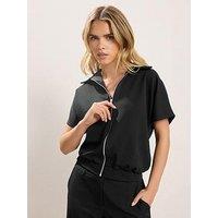 Pixiegirl Petite Short Sleeve Scuba Jacket - Black