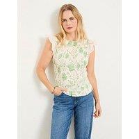 Fatface Betty Summer Meadow Top - Ivory