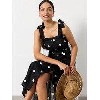 Fatface Delphine Linen Spot - Black