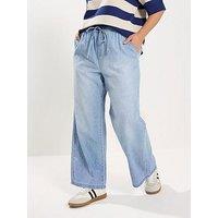 Yours Curve Pull On Wide Leg Jean 30"