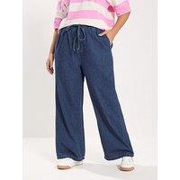 Yours Curve Seam Front Wide Leg Jean 30"