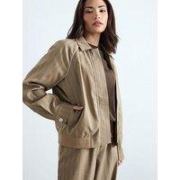 Pixiegirl Petite Stripe Contrast Piping Jacket - Cream