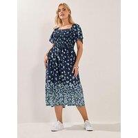 Yours Curve Shirred Midaxi Dress