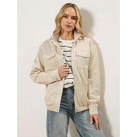 Long Tall Sally Long Sleeve Faux Suede Jacket - Cream