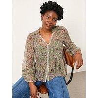 Fatface Mel Ditsy Meadow Blouse - Green