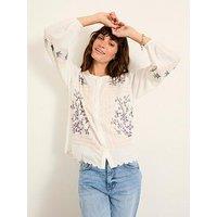 Fatface Betsy Embroidered Blouse - Ivory