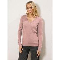 Long Tall Sally Fine Gauge V-Neck Jumper - Pink