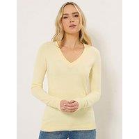 Long Tall Sally Fine Gauge V-Neck Jumper - Yellow