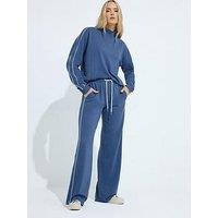 Long Tall Sally Piped Wide Leg Jogger 36" - Blue