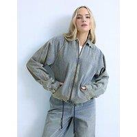 Long Tall Sally Tall Denim Collar Bomber Jacket