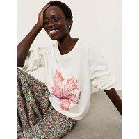 Fatface Alex Painterly Crew Sweatshirt - Ivory