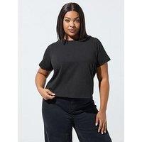 Yours Curve Stretch T-Shirt - Black