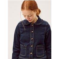 Monsoon Sadie Frill Denim Jacket - Blue