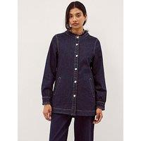 Monsoon Louisa Longline Denim Jacket - Blue