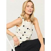 Fatface Darcy Linen Spot Blouse - Ivory