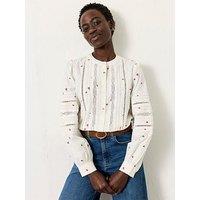Fatface Jane Embroidered Overshirt - Ivory