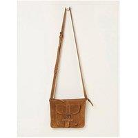 Fatface Libby Suede Crossbody Bag - Tan Brown