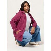 Yours Curve Zip Through Hoodie - Red