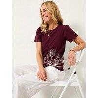 Fatface Freya Floral Tee - Plum Purple