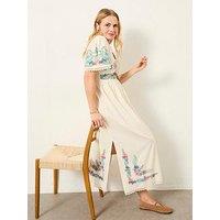 Fatface Lea Embroidered Midi Dress - Ivory