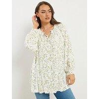 Yours Curve Gypsy Pintuck Top