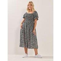 Yours Curve Shirred Midaxi Dress