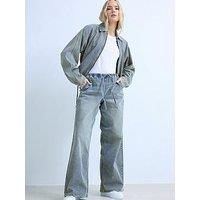 Long Tall Sally Mid Wash Wide Leg Pull On Jeans 36" - Blue