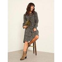 Fatface Inez Mono Texture Dress - Black