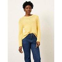 Fatface Sophia Knitted Slub Jumper - Yellow