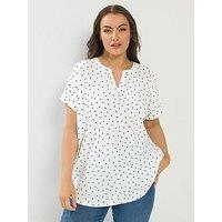 Yours Curve Grown On Notch Neck T-Shirt