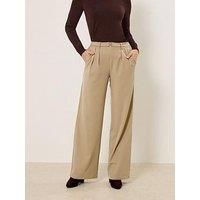 Long Tall Sally Buckle Wide Leg Trousers 34 - Cream