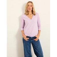 Fatface Aster 3/4 Sleeve T Shirt - Lilac Purple