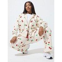 Yours Curve Cherry Zip Hoodie