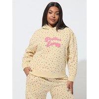 Yours Curve Ditsy Printed Hoodie